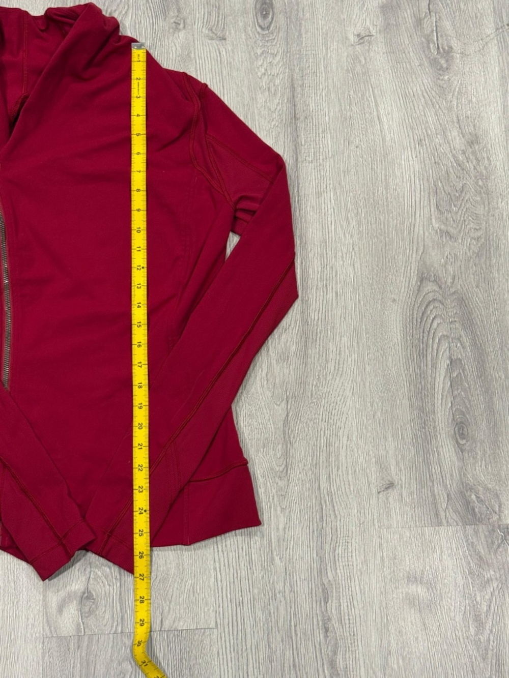 Lululemon Red Asymmetrical Zip Hooded Jacket Size 6 - Picture 5 of 7